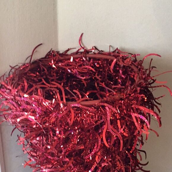 18” Red Christmas tinsel tree cone decor Xmas decoration - Picture 4 of 4